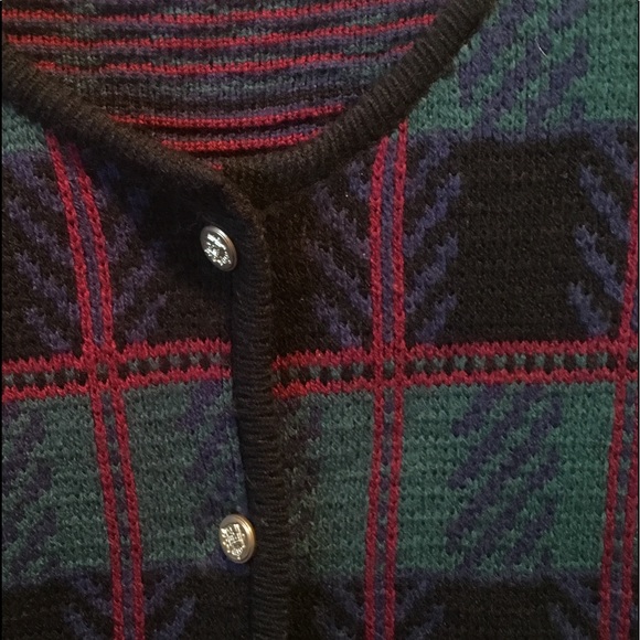 Vintage Tally-Ho Black, Blue, Green & Red Sweater - Picture 6 of 8